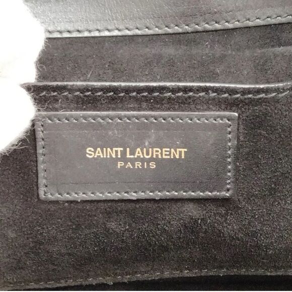 SAINT LAURENT YSL Black Leather 2way Emmanuelle Bucket Bag - Picture 9 of 13